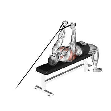 Cable lying extension pullover (with rope attachment) gif