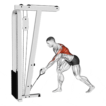 Cable one arm bent over row gif