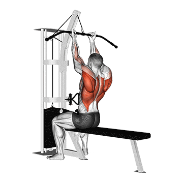 Cable reverse-grip straight back seated high row gif