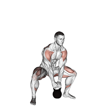 Kettlebell sumo high pull gif
