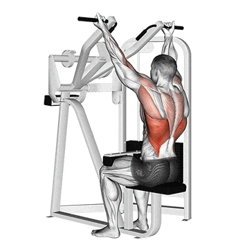 Reverse grip machine lat pulldown gif
