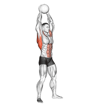 Medicine ball overhead slam gif